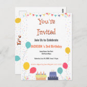 C'est l'heure de la fête Anniversaire Invitation (Devant / Derrière)