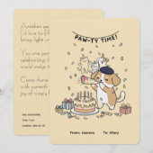 C'est l'heure de la fête ! Carte d'anniversaire jo (Devant / Derrière)