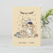 C'est l'heure de la fête ! Carte d'anniversaire jo (Debout devant)