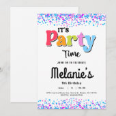 C'est l'heure de la fête - Invitation de fête avec (Devant / Derrière)