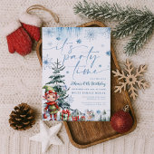 C'est l'heure de la fête Noël invitation anniversa