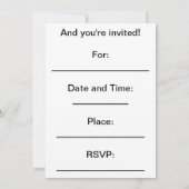 C'est l'heure de la fête pour le chat - Invitation (Dos)