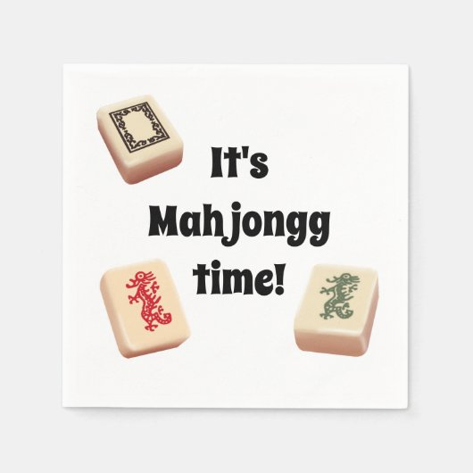 C'est l'heure de Mah Jongg ! Serviettes en Papier (Devant)