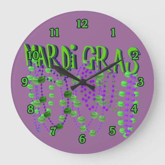 C'est l'heure de Mardi Gras ! Horloge en Acrylique (Recto)