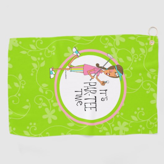C'est l'heure de Parte tee ! Serviette de golf (Horizontal)