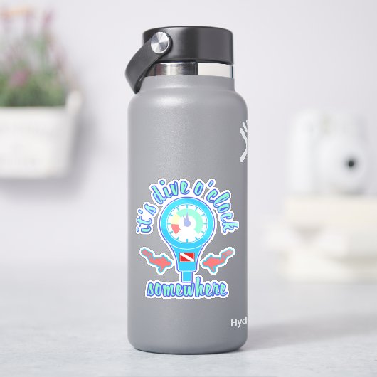 C'est l'heure de plonger quelque part Autocollant (HydroFlask)