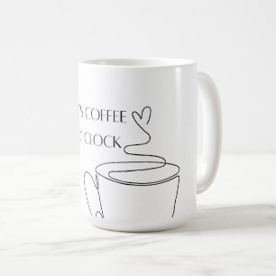 C'est l'heure du café mug minimaliste design de ta