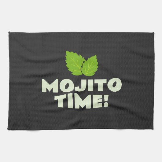 C'est l'heure du Mojito ! serviette de cuisine amu (Horizontal)