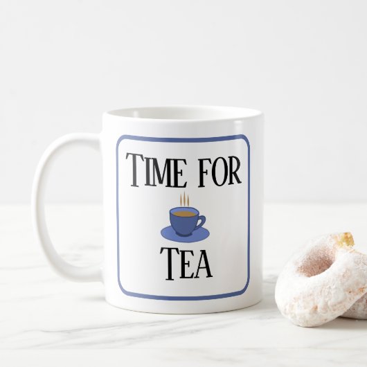 C'est l'heure du thé. Tasse à thé. Avec ton nom (Avec donut)