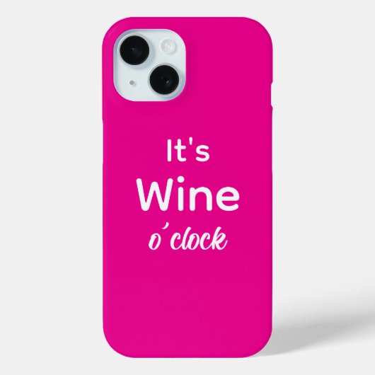 C'est l'heure du vin étui téléphone rose (Verso)