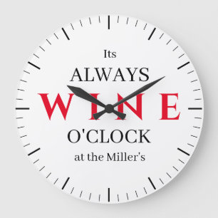 C'est l'heure du vin Horloge murale Bar à vin dr