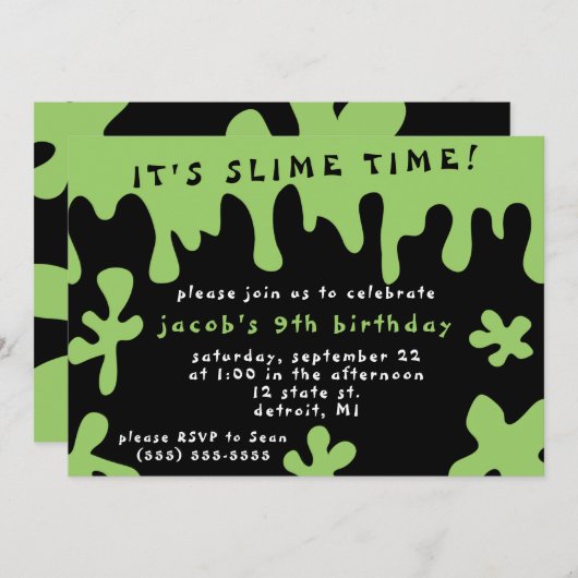 C'est l'heure mince !  Invitation d'anniversaire (Devant / Derrière)