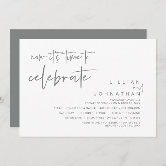 C'est maintenant temps de célébrer, Faire-part de (Devant / Derrière)