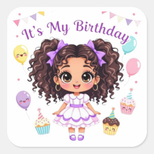 C'est Mon Anniversaire Autocollant Carré
