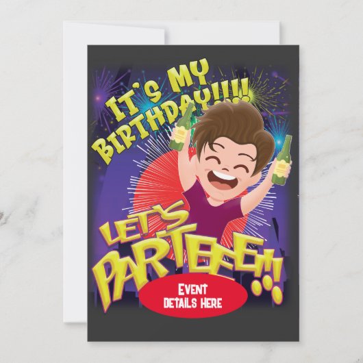 C'est mon anniversaire - Parteeee ! invitation (Devant)
