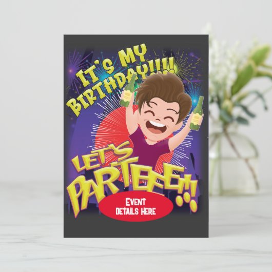 C'est mon anniversaire - Parteeee ! invitation (Debout devant)