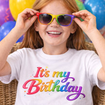 C'est mon anniversaire T-Shirt multicolore arc-en-