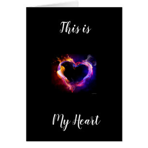 **C'EST MON COEUR SUR LE FEU POUR VOUS** CARTE D'A