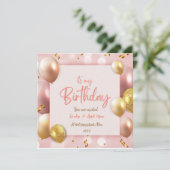 C'est mon invitation d'anniversaire carte rose (Debout devant)