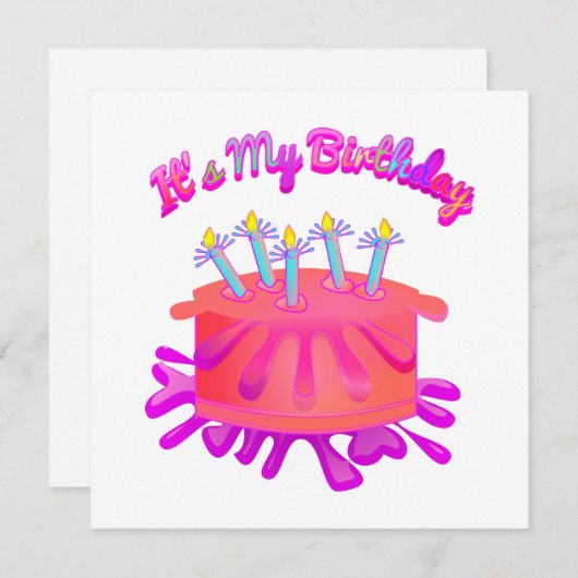 C'est mon Invitation de gâteau d'anniversaire (Devant / Derrière)