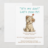 C'est mon jour Invitation pour fête de chien Drôle (Devant / Derrière)