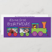 C'est mon premier Invitation de train d'anniversai (Devant / Derrière)