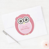 C'est My Birthday Stickers mignon Chouette rose Ca (Enveloppe)