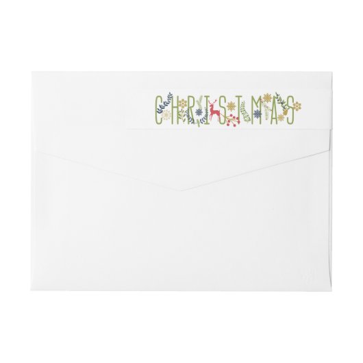 C'est Noël Fêtes Enveloppé autour du Étiquette (Dos)