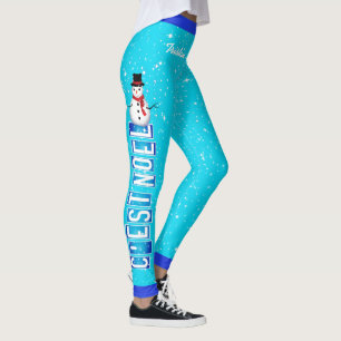 C'EST NOEL / Snowman Kerstmis (Jouw naam) Leggings
