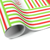 C'est Noel Striped Pattern Merry Kerstmis Cadeaupapier (Rol Hoek)