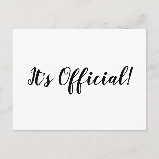 C'est officiel ! Carte d'annonce de mariage en fui (Devant)