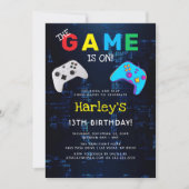 C'est Parti ! Invitation d'anniversaire de jeu vid (Devant)