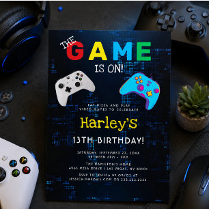 C'est Parti ! Invitation d'anniversaire de jeu vid