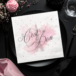C'est si Bon Parijse Zoet 16 Roze Splash ID1162 Servet