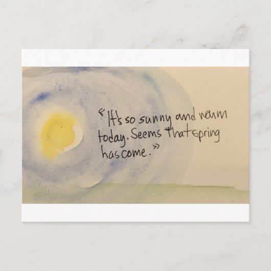 "C'est si ensoleillé et chaud" carte postale (Devant)