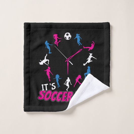 C'est Soccer Time Girls Soccer Citation (Gant de toilette)