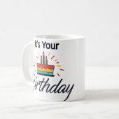 "C'est ton anniversaire" Anniversaire Mug (Devant gauche)