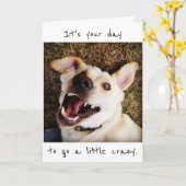 C'est ton jour pour aller Un peu fou carte d'anniv (Fleur jaune)