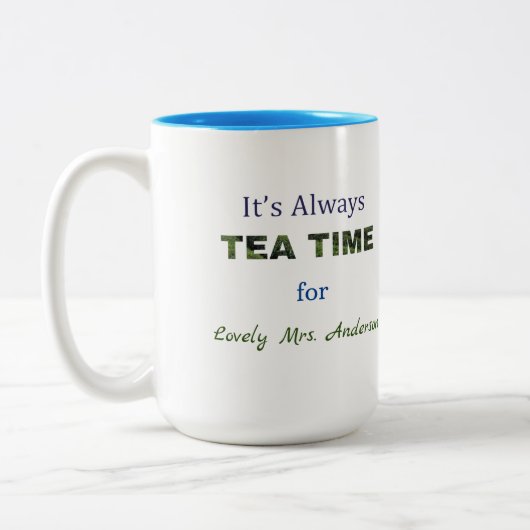 C'est toujours l'heure du thé Mug Café Two-Tone (Gauche)