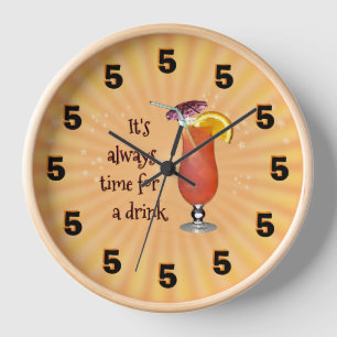 C'est toujours temps pour un verre ;-) Horloge mur