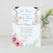 C'est Twin Boys Funny Baby shower Invitation (Debout devant)