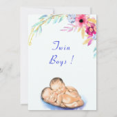 C'est Twin Boys Funny Stork Baby shower Invitation (Dos)
