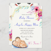 C'est Twin Boys ! Invitation de Baby shower de cig (Devant / Derrière)