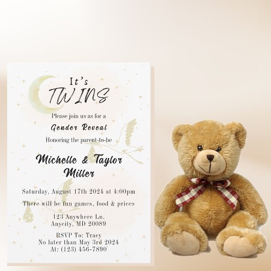 C'est Twins Genre Reveal Faire-part