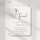 C'est Twins Modern Script Baby shower Invitation