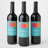 C'est Twins Modern Whimsical Wine Étiquette (Bouteilles)