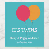 C'est Twins Modern Whimsical Wine Étiquette (Étiquettes simples)
