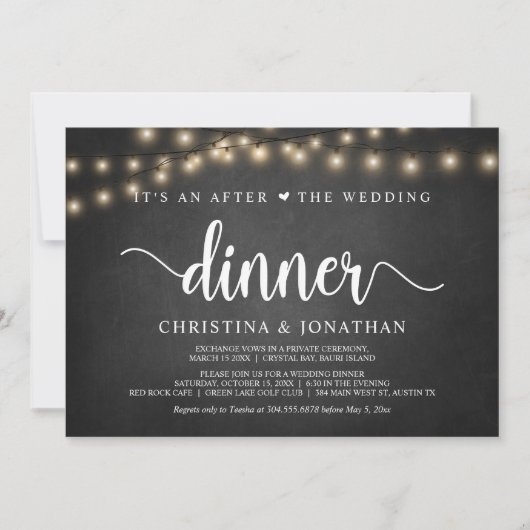 C'est un après le dîner de mariage, Faire-part de  (Devant)