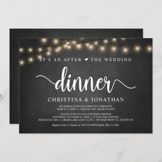 C'est un après le dîner de mariage, Invitation de  (Devant / Derrière)