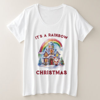 C'est un arc-en-ciel Noël Plus Taille T-shirt fémi